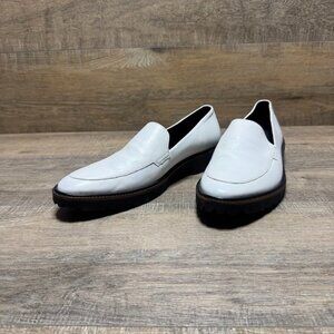 Ecco Incise Tailored White Leather Loafer Women's Size EU 42